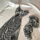 Beautiful black grey retro fashion long chiffon evening gown party dress nv5385