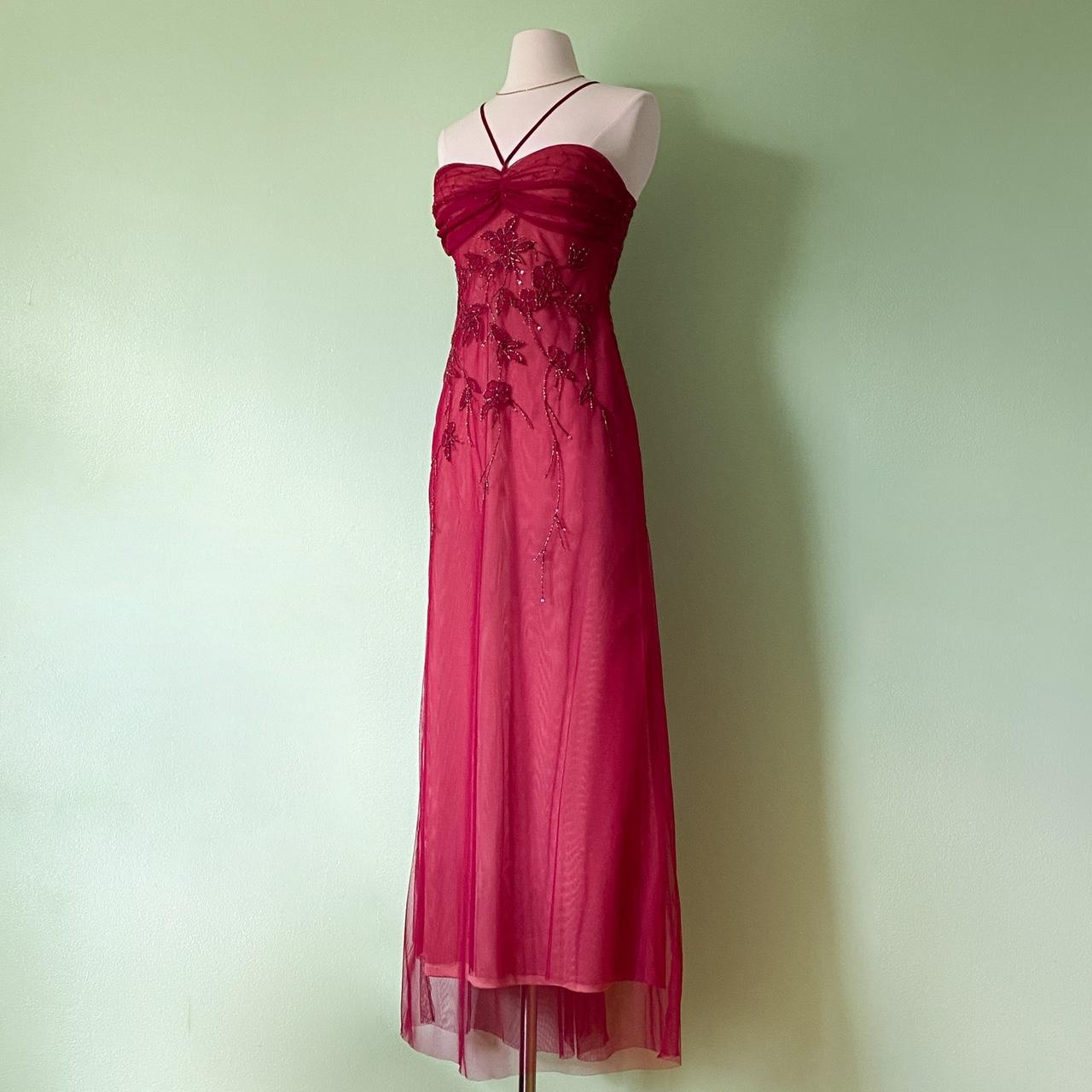 NiceVestidos--Pink vintage exquisite beaded long chiffon homecoming dress prom dress NV5656