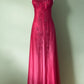 NiceVestidos--Pink Delicate Floral Beaded Dress Vintage Dress Women's Long Tulle Ball Gown NV5649