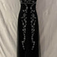 NiceVestidos--Black exquisite silver floral beaded long chiffon prom dress vintage dress NV5728