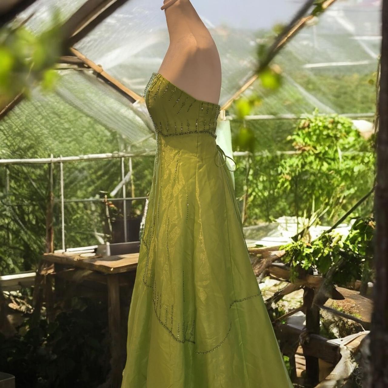 Grün Classy Pretty Fashion Elegant Exquisite Perlen Lange Tüll Satin Ballkleid Abendkleid Geburtstag Party Kleid nv3730