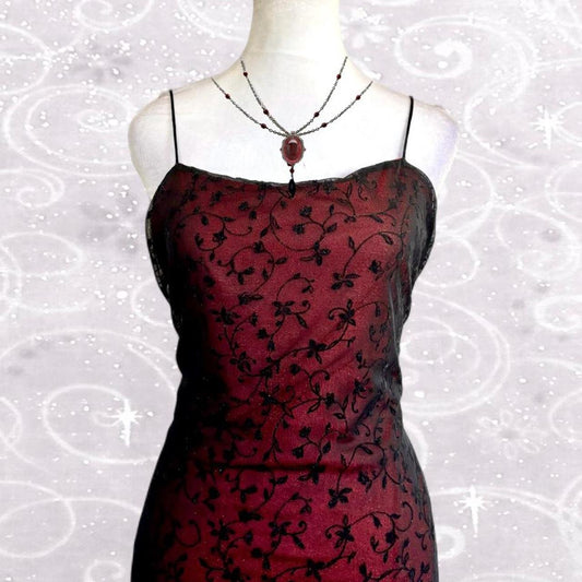 NiceVestidos-Burgundrotes Blumenkleid Vintage-Kleid Damen Exquisites langes Tüll-Ballkleid NV5645