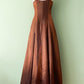 NiceVestidos--Brown Exquisite Beaded Dress Vintage Dress Women's Long Satin Ball Gown NV5650