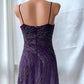 ✨💞Gorgeous and elegant purple gradient hand-beaded retro dress charming princess long chiffon prom dress nv5379