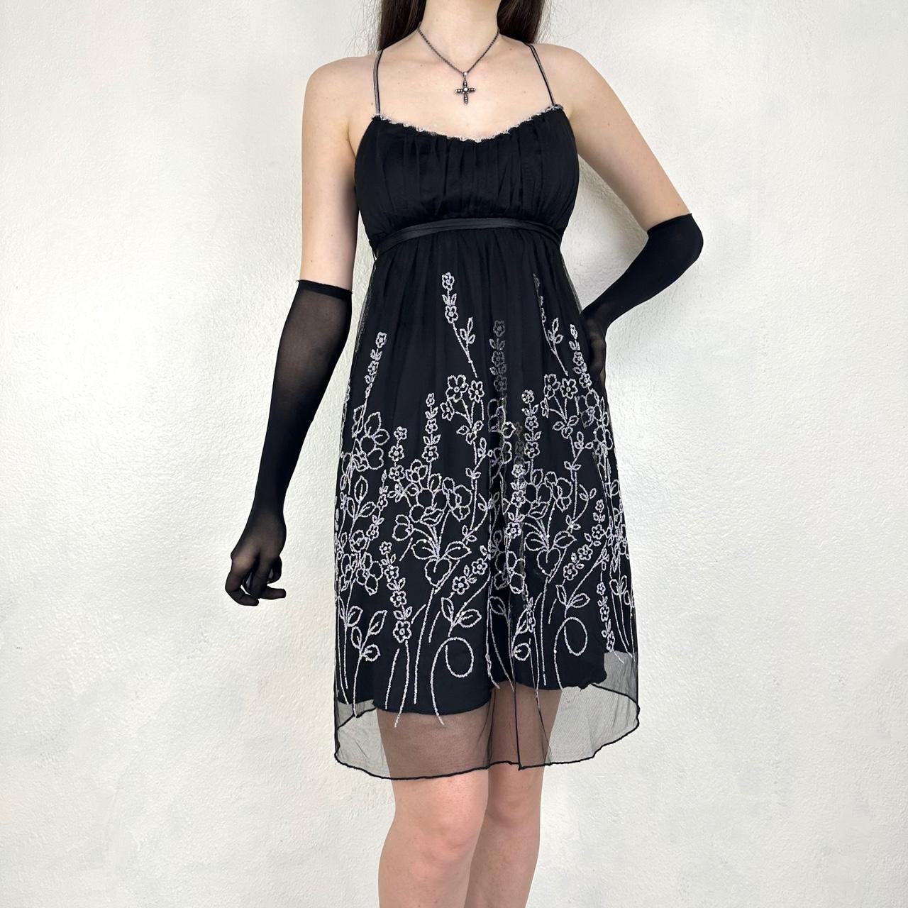 Vintage black and white exquisite beaded mid-length chiffon homecoming dress prom dress birthday party dress nv5405