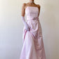 NiceVestidos-Vintage pink satin long evening gown Nv5636