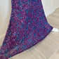 Purple Blue Beaded Beads Sequins Long Prom Dress Evening Dress Party Dress nv4243