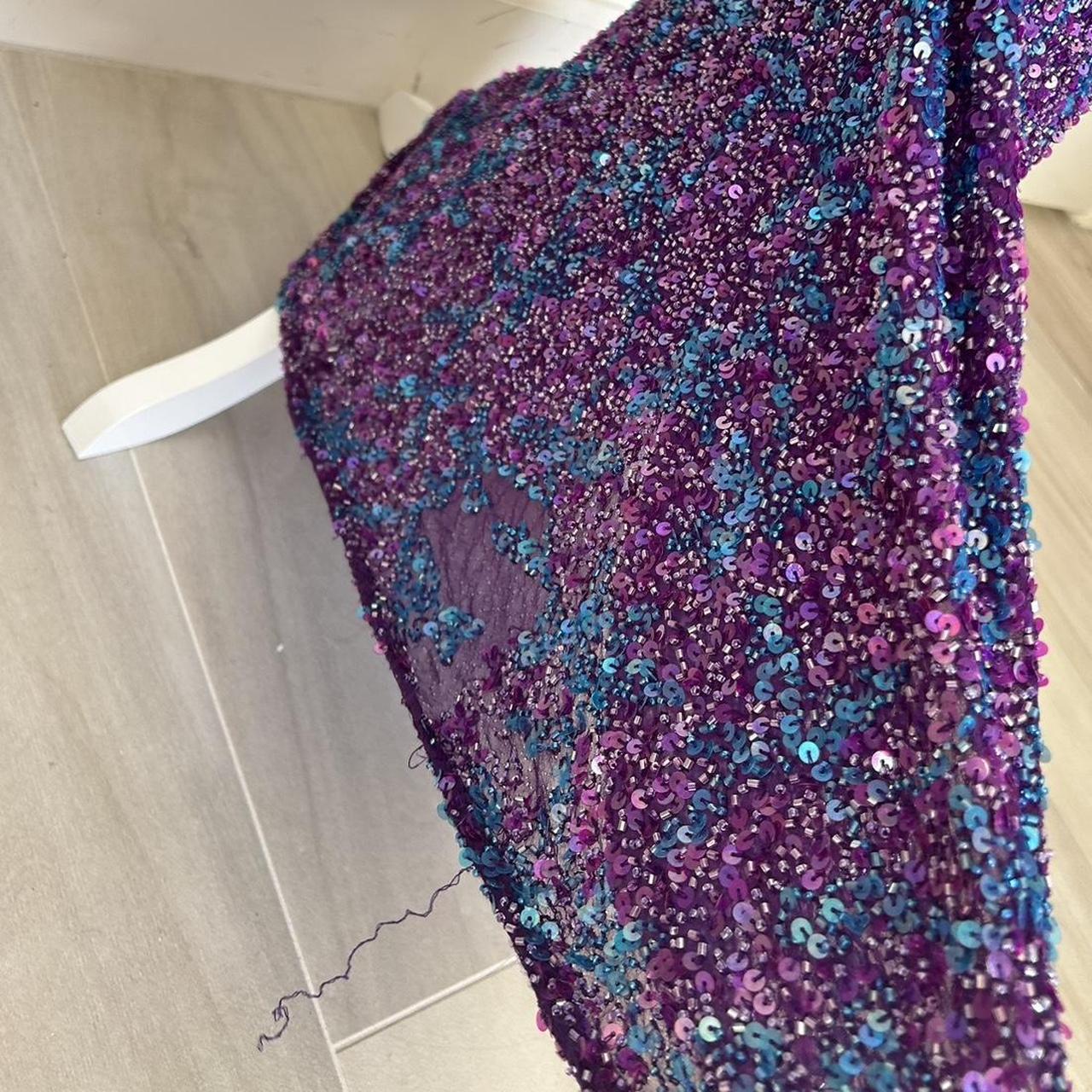 Purple Blue Beaded Beads Sequins Long Prom Dress Evening Dress Party Dress nv4243