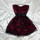 Red Short Satin Formal Prom Gown Fairy Homecoming Puffy Dress nv4464