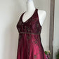 Burgundy Gorgeous Exquisite Beading Elegant Strap Long Satin Tulle Ball Gown Evening Dress Party Dress nv3974