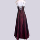 NiceVestidos-Burgundy Red Floral Dress Vintage Dress Women's Exquisite Long Ball Gown NV5643