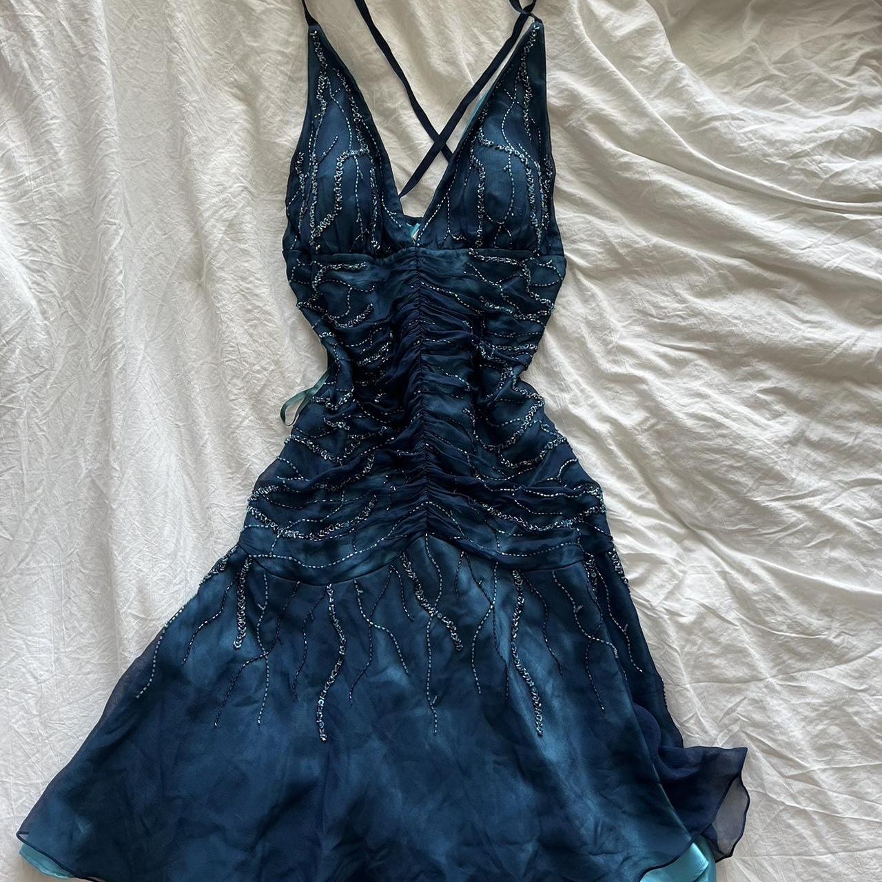 Navy Short Exquisite Beaded Chiffon Homecoming Dress Party Dress nv5244