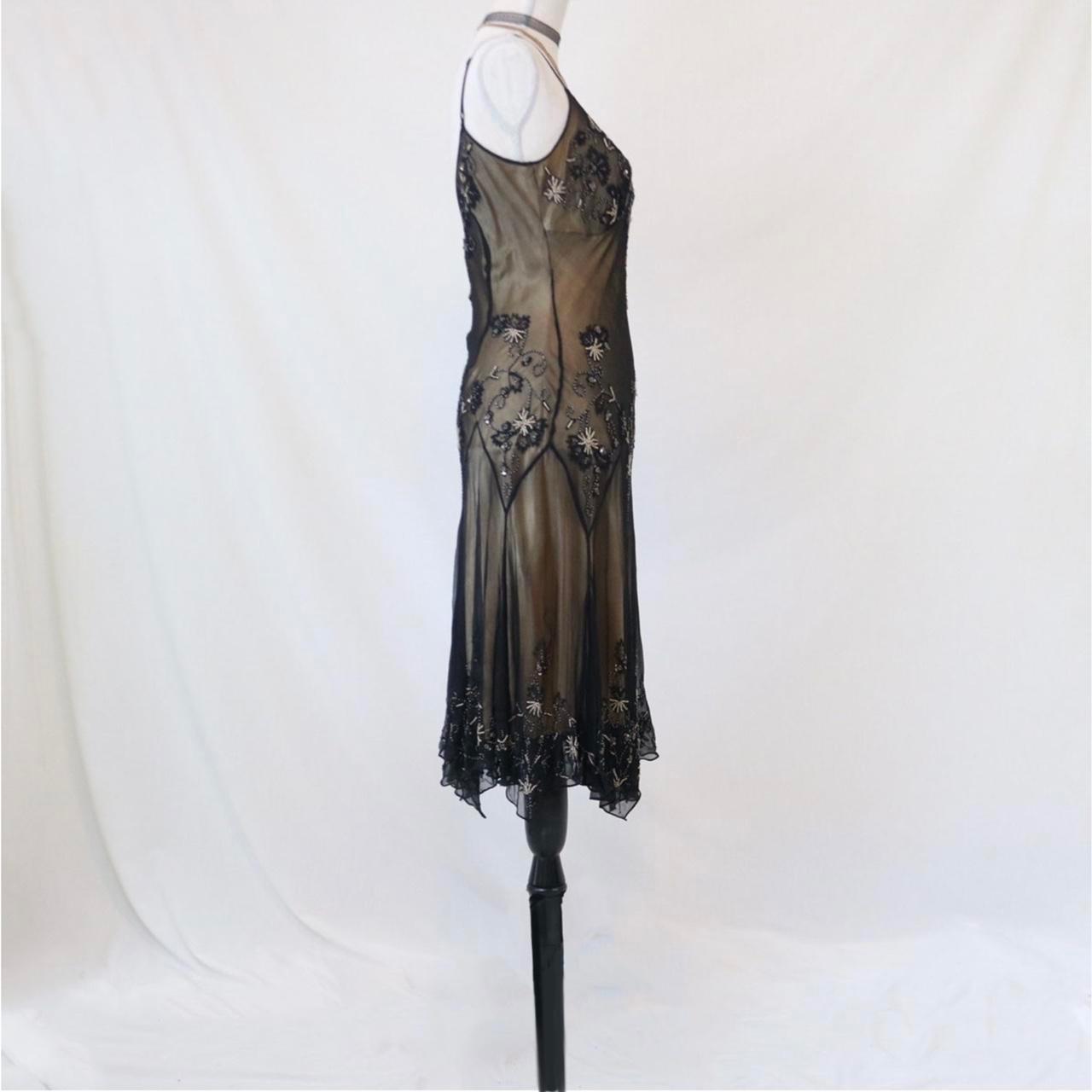 Robe de soirée courte/mi-longue en mousseline de soie marron ornée de perles, robe de fête d'anniversaire nv4978