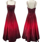 NiceVestidos-Burgundy Gradient Satin and Sequin Paneled Sleeveless Floor-Length Gown NV6177