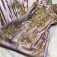 Women's Gold and Pink Intricate Beaded Long Sequined Satin Gown nv5328