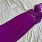 Purple Beaded Long Satin Ball Gown Evening Dress Party Dress Wedding Guest Dress nv4483