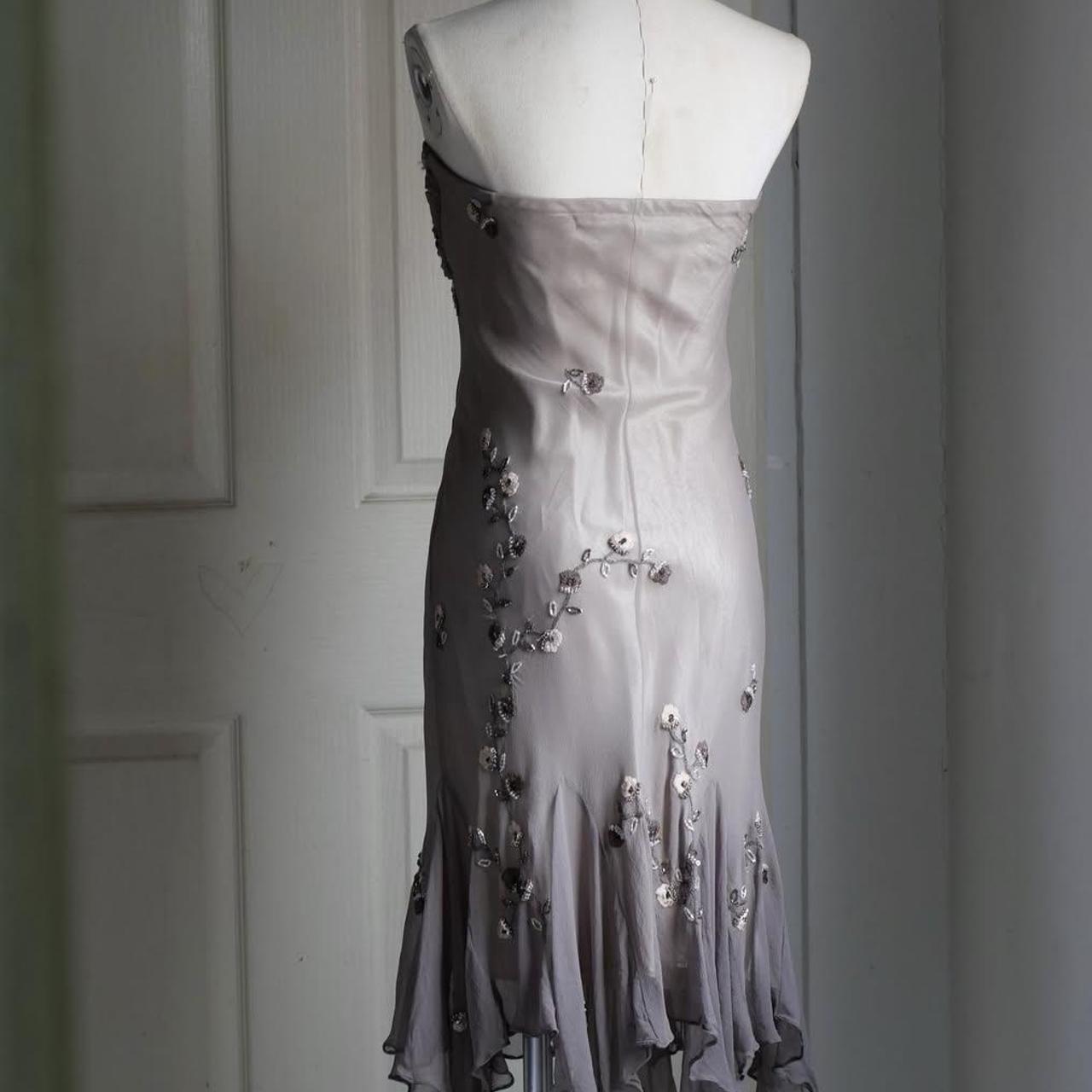 🧚🏼‍♂️Robe de bal vintage y2k style bohème fée rose clair à fleurs et perles brodées à dos ouvert nv5410