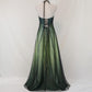 💚Empire Dress Vintage Unique Green Ombre Floral Beaded Long Mermaid Tulle Formal Prom Dress Evening Gown Party Dress nv4989