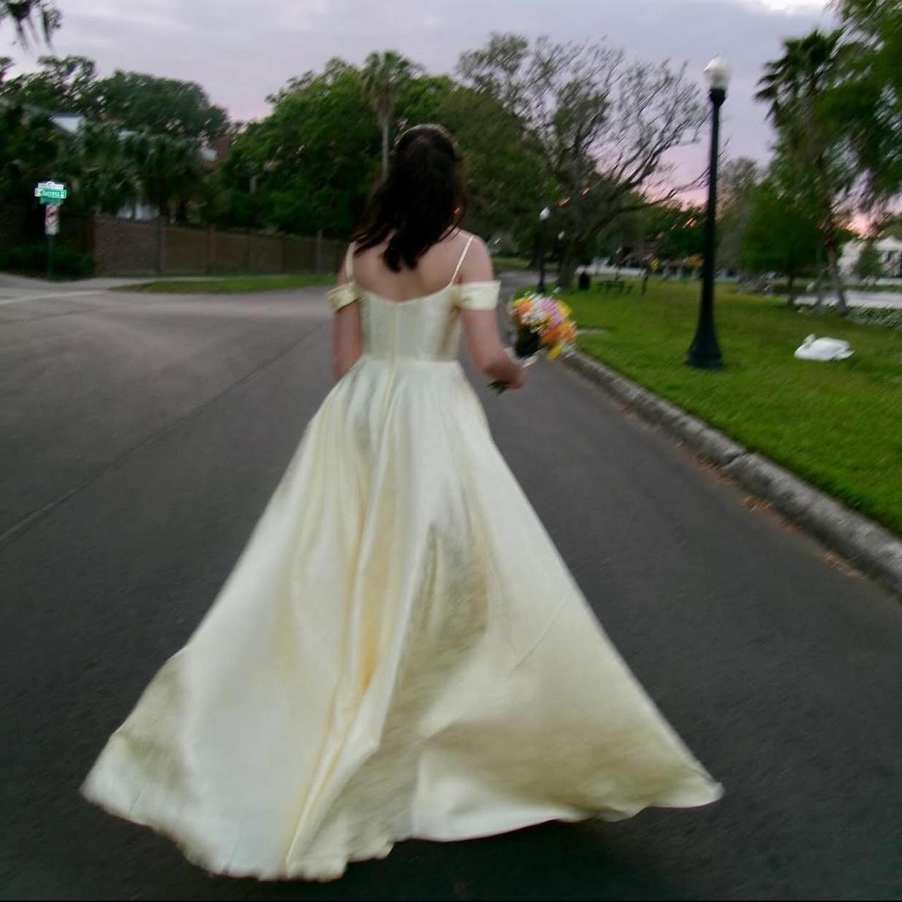 Yellow Elegant Long Off Shoulder Satin Ball Gown Evening Dress Party Dress nv4214