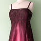 NiceVestidos--Burgundy Exquisite Floral Beaded Dress Vintage Dress Women's Long Tulle Ball Gown NV5648