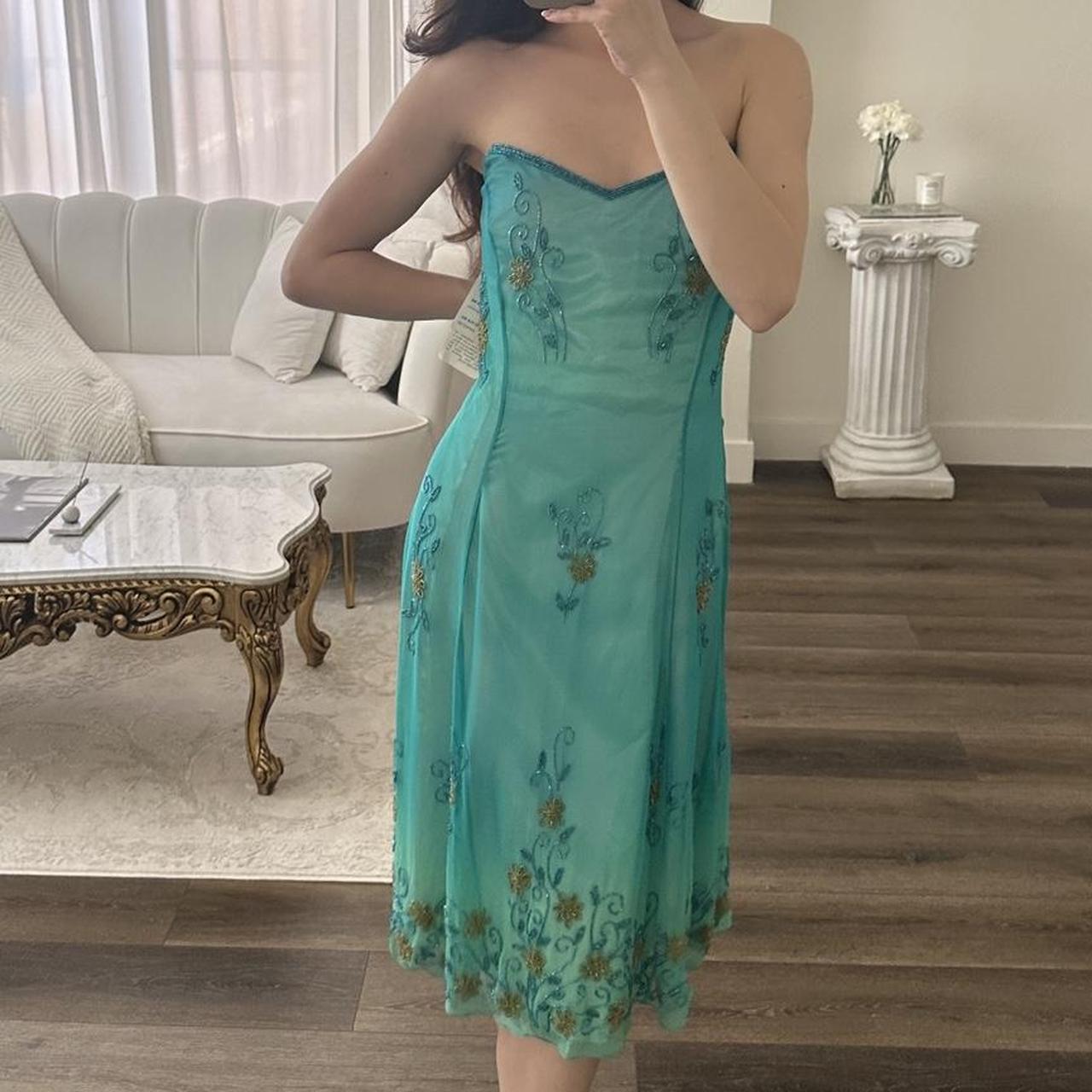 Blue Beaded Short Chiffon Homecoming Dress Party Gown nv4755