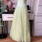Green floral vintage ball gown long tulle formal fairy ball gown evening dress party dress nv4246