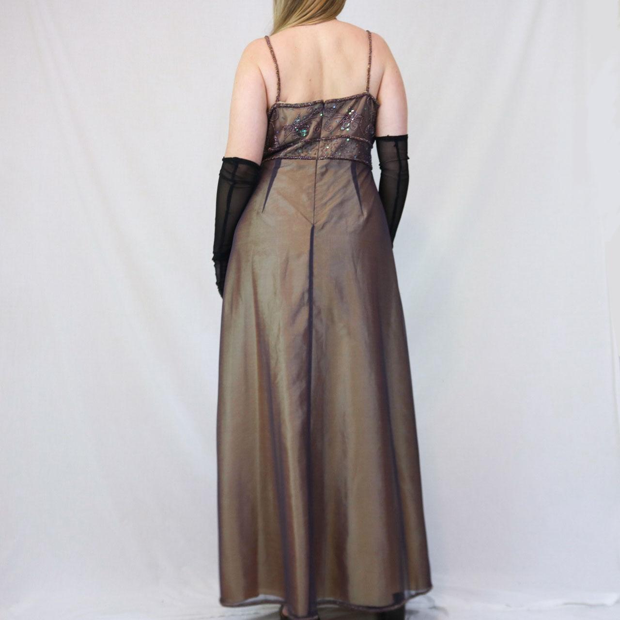 ✨ Empire Dress Vintage Gold Floral Glitter Ombre Beaded High Waist Long Tulle Formal Prom Dress Evening Gown Party Dress nv4983