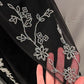 NiceVestidos--Black exquisite silver floral beaded long chiffon prom dress vintage dress NV5728