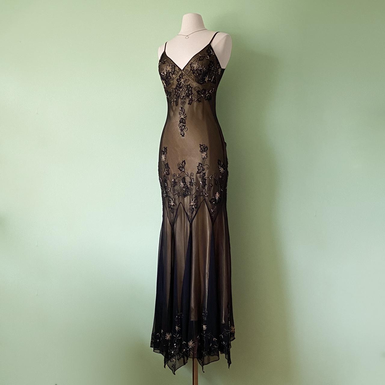 NiceVestidos – Braunes Vintage-Abendkleid aus exquisitem, perlenbesetztem Chiffon, langes Ballkleid NV5655