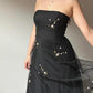 NiceVestidos-Black vintage floral long tulle evening gown Nv5640