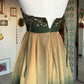 Green Gold Gradient Off-the-shoulder Short Chiffon Ball Gown Evening Gown Party Dress nv4243