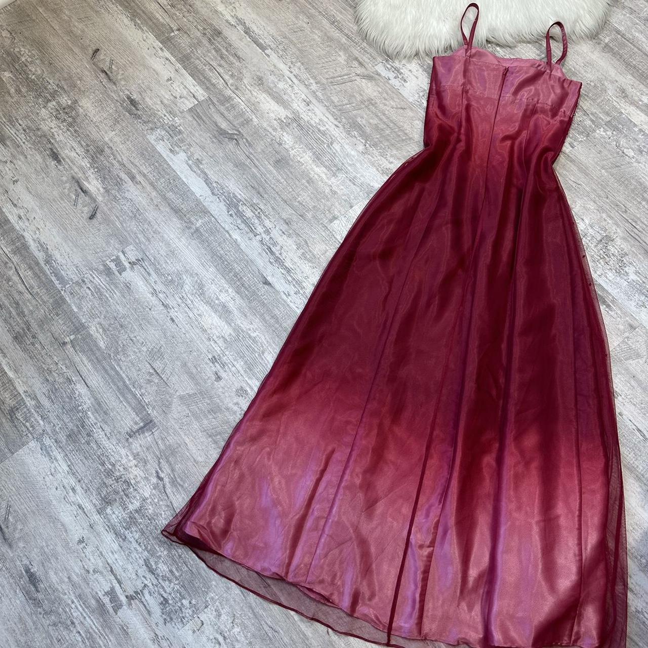 The most stunning exquisite beaded y2k red ombre long chiffon dress nv5377