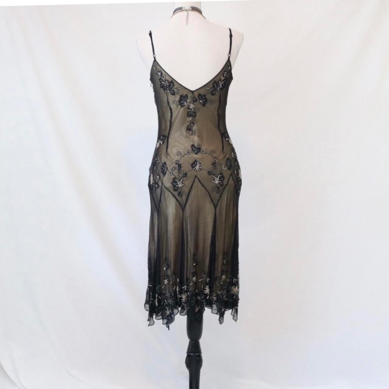 Robe de soirée courte/mi-longue en mousseline de soie marron ornée de perles, robe de fête d'anniversaire nv4978