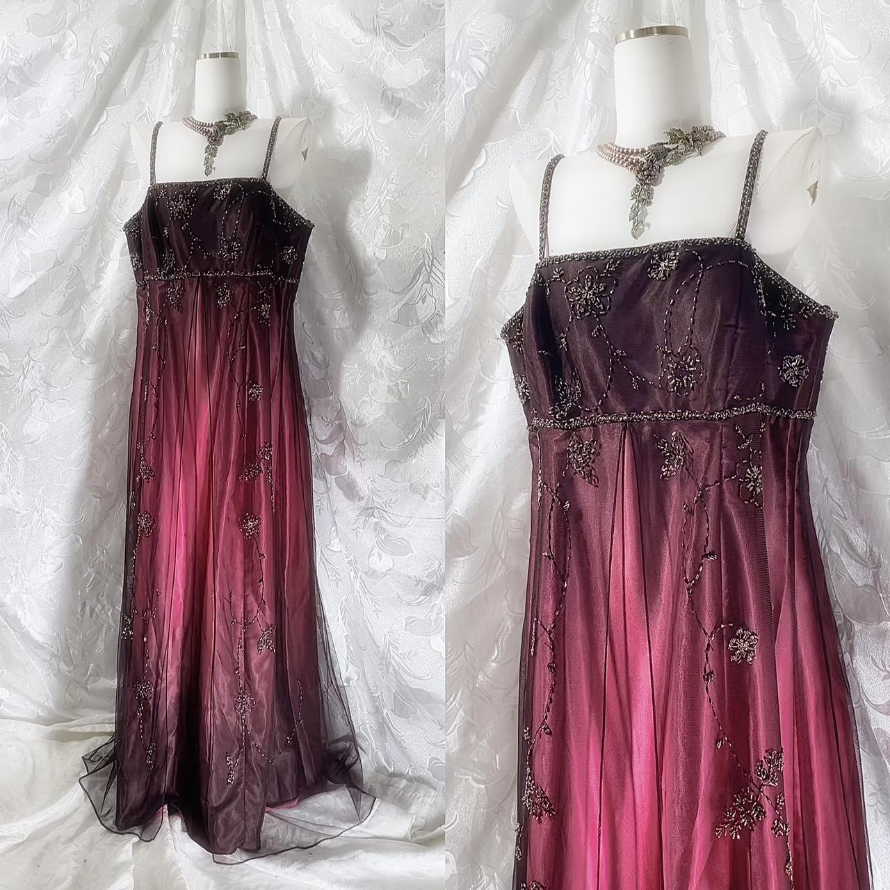 Burgundy retro exquisite beaded long chiffon fairy dress prom dress nv5416