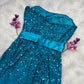 Blue exquisite beaded short chiffon homecoming dress birthday party dress nv5332