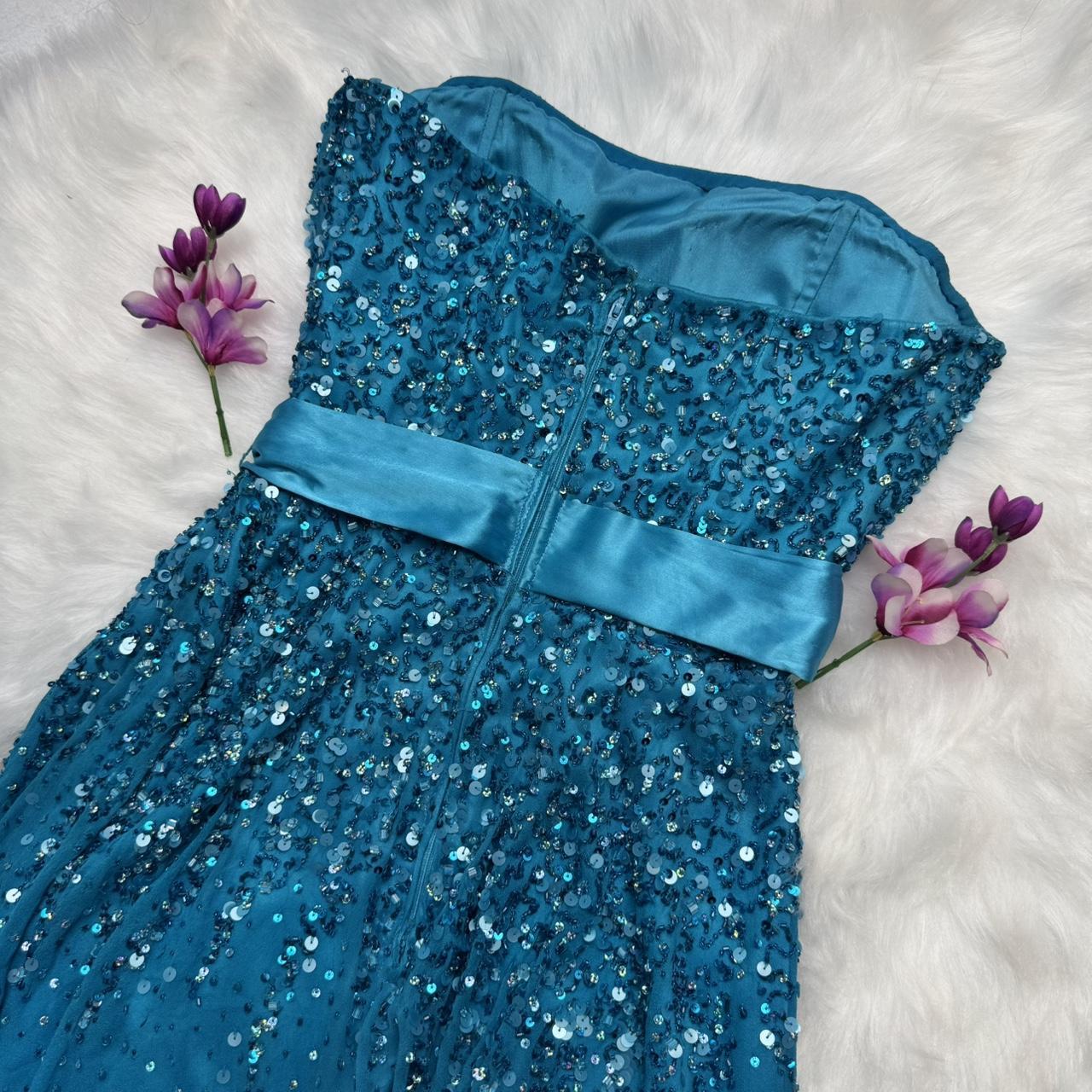 Blue exquisite beaded short chiffon homecoming dress birthday party dress nv5332