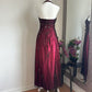 Burgundy Gorgeous Exquisite Beading Elegant Strap Long Satin Tulle Ball Gown Evening Dress Party Dress nv3974