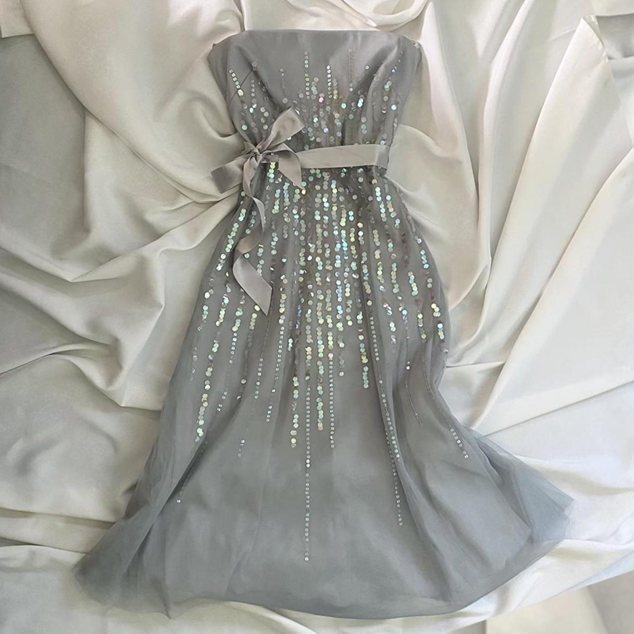 Silver Grey Beaded Sequins Elegant Short Birthday Dress Party Dress Homecoming Dress Cocktail Dress nv4535
