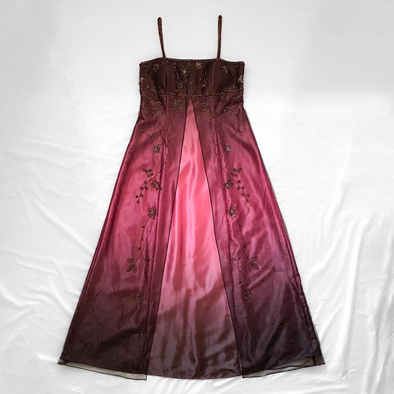 NiceVestidos--Burgundy Exquisite Floral Beaded Dress Vintage Dress Women's Long Tulle Ball Gown NV5648