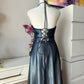 Blau Wunderschöne Vintage Elegante Exquisite Perlen Straps Lange Tüll Ballkleid Abendkleid Partykleid Ballkleid nv4247
