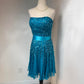 Blue exquisite beaded short chiffon homecoming dress birthday party dress nv5332