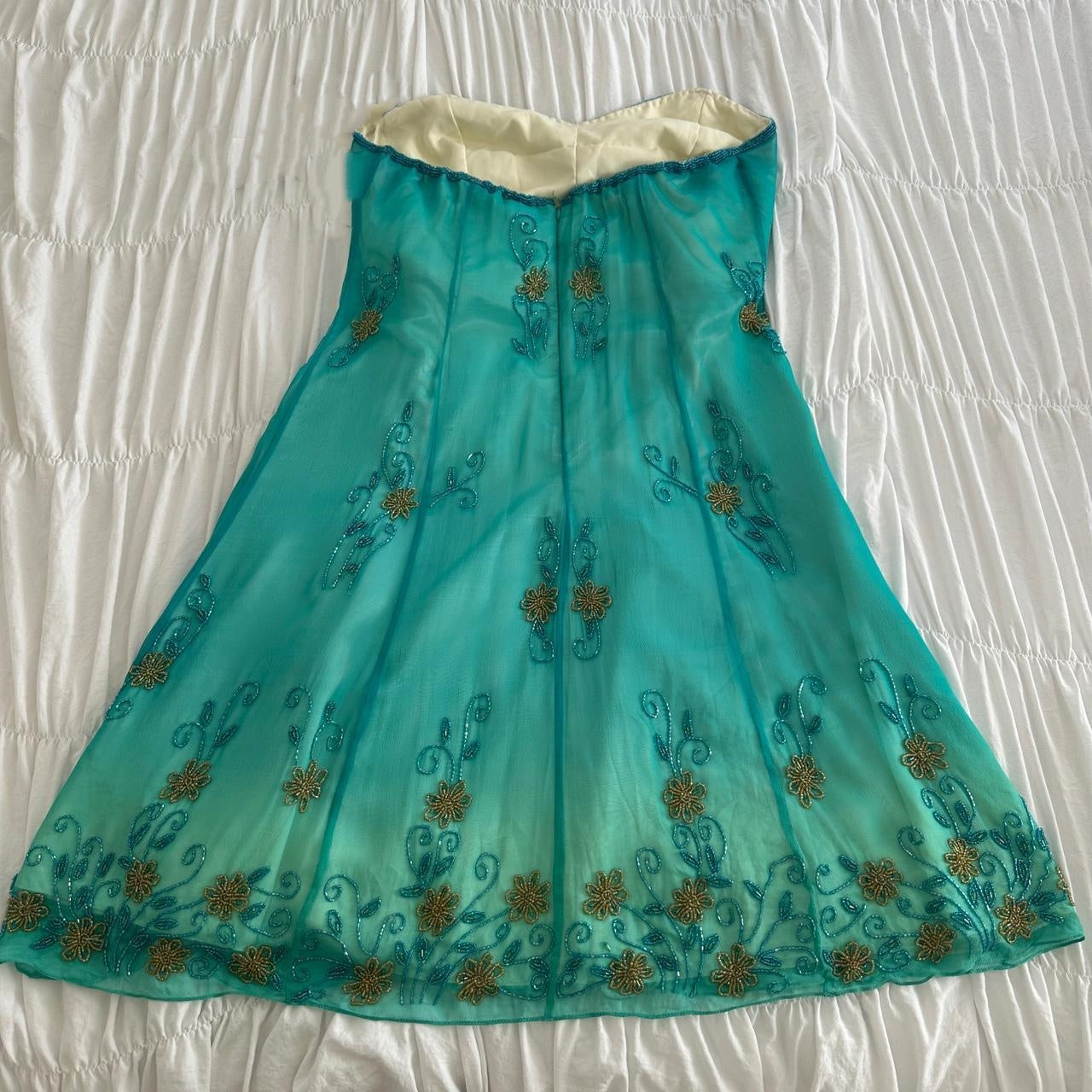 Blue Beaded Short Chiffon Homecoming Dress Party Gown nv4755