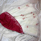 White/Red Delicate Floral Satin Tulle Ball Gown 90s Long Prom nv5372