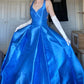 Blue Elegant Long Backless Satin Ball Gown Evening Dress Party Dress nv4215