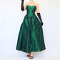 NiceVestidos-Dark green simple fashion retro long satin dress evening dress Nv5634