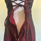 NiceVestidos-Burgundy Red Floral Dress Vintage Dress Women's Exquisite Long Ball Gown NV5643