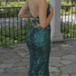 Robe de bal de fin d'année verte pour femme nv5339