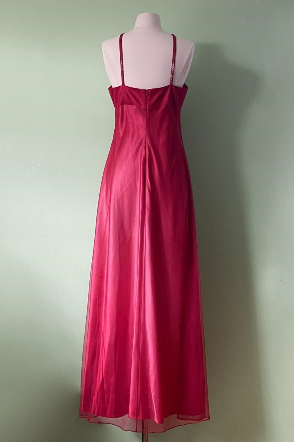 NiceVestidos--Pink Delicate Floral Beaded Dress Vintage Dress Women's Long Tulle Ball Gown NV5649