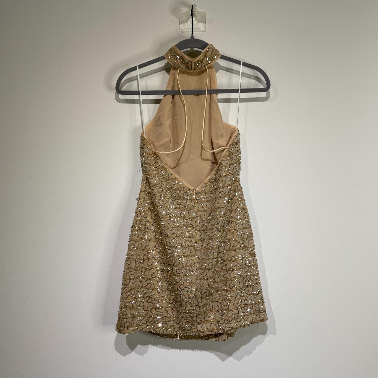 Gold glänzende Pailletten Mode Homecoming Kleid kurzes Geburtstag Cocktail Party Kleid nv4619