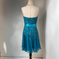 Blue exquisite beaded short chiffon homecoming dress birthday party dress nv5332